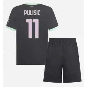 AC Milan Christian Pulisic #11 Dětské Alternativní dres komplet 2024-25 Krátký Rukáv (+ trenýrky)